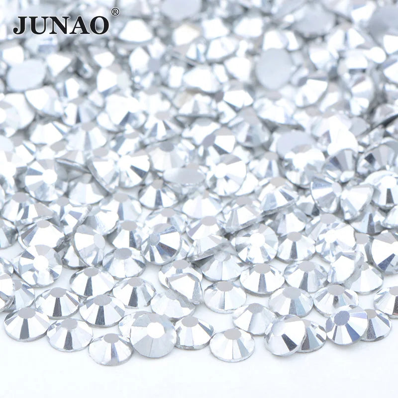 Bulk SS3 4 5 6 8 10 12 16 20 30 Dark Saim Glass Crystal Rhinestones Flat Back Gems Non Hotfix Strass Diamond for Clothes