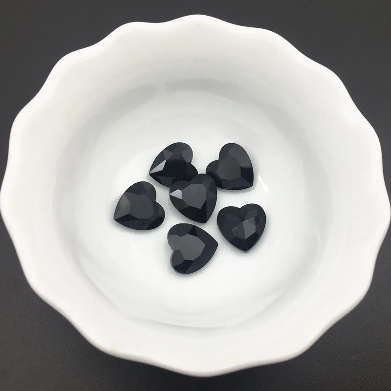 27mm Heart Glass Crystal Point Back Colorful Glue-On Rhinestone Arts Crafts Wedding Dress DIY Gem