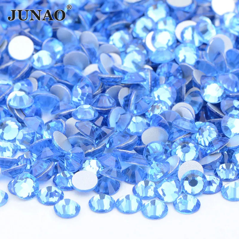 Bulk SS3 4 5 6 8 10 12 16 20 30 Dark Saim Glass Crystal Rhinestones Flat Back Gems Non Hotfix Strass Diamond for Clothes