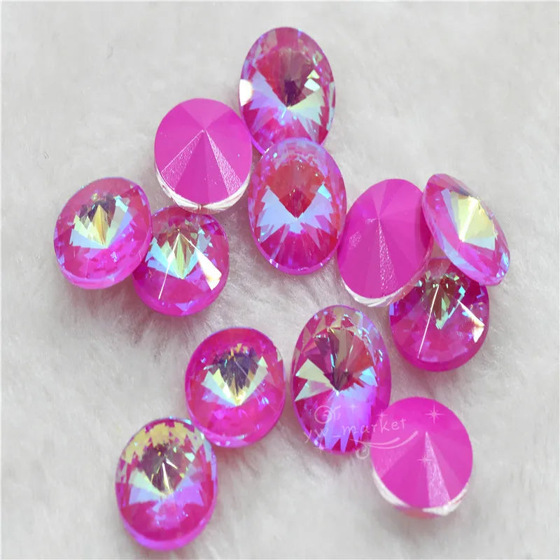 Fuchsia Mocha AB Handcrafts stones and crystals glass pointback beads Needlework accessories