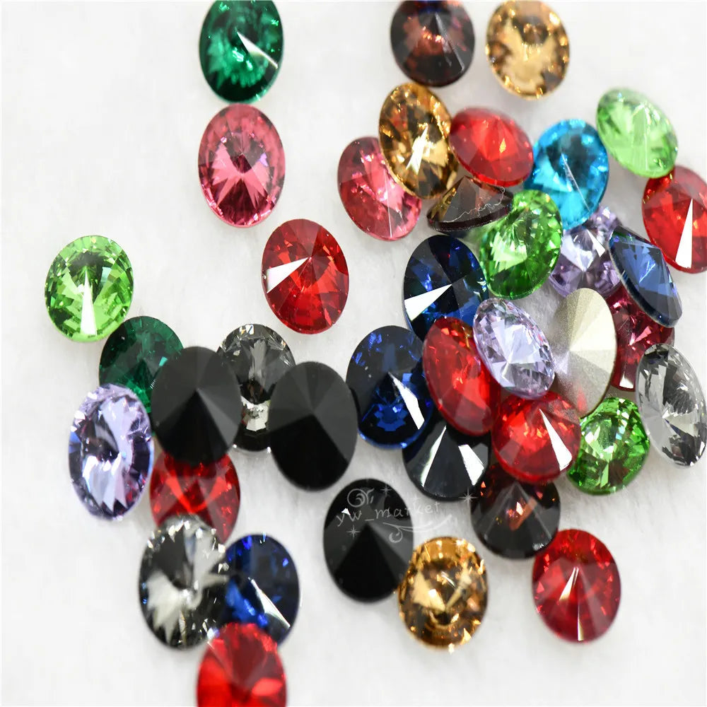 STRASS CRYSTAL k9 Rivoli crystal stones to make crafts  glitter glue for glass rhinestones Applique Jewelry Decoration
