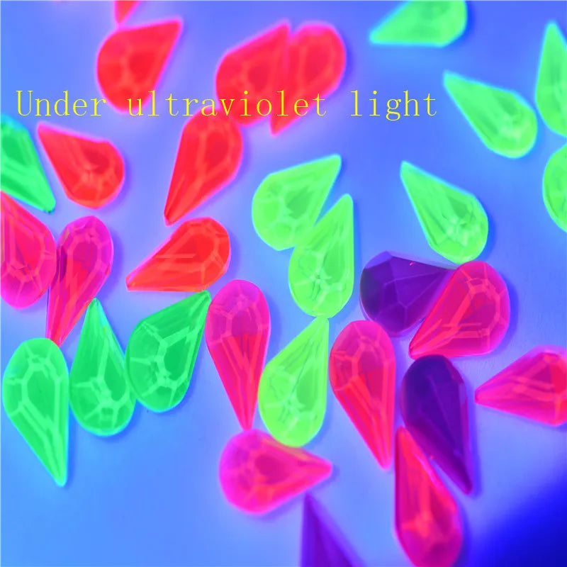 Small diamond fluorescence Teardrop Pointback Crystal Fancy Stone Glass Jewelry Beads Necklace making 8x13mm dress crafts