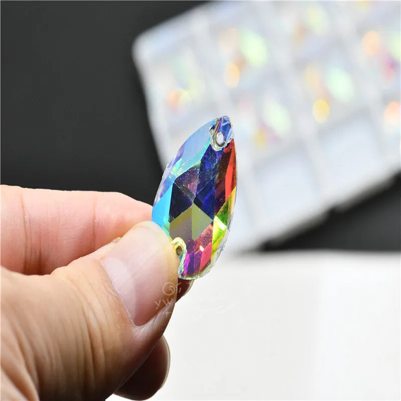 teardrop rhinestones  flatback  crystal ab Strass Stones Applique  belly dance Costume making crafts sew on