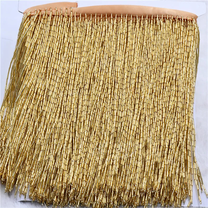 5 Yards 15cm Beaded Tassel Fringe Handmade Trimming for Costumes Dresses Crafts Sew on Decorative Edge