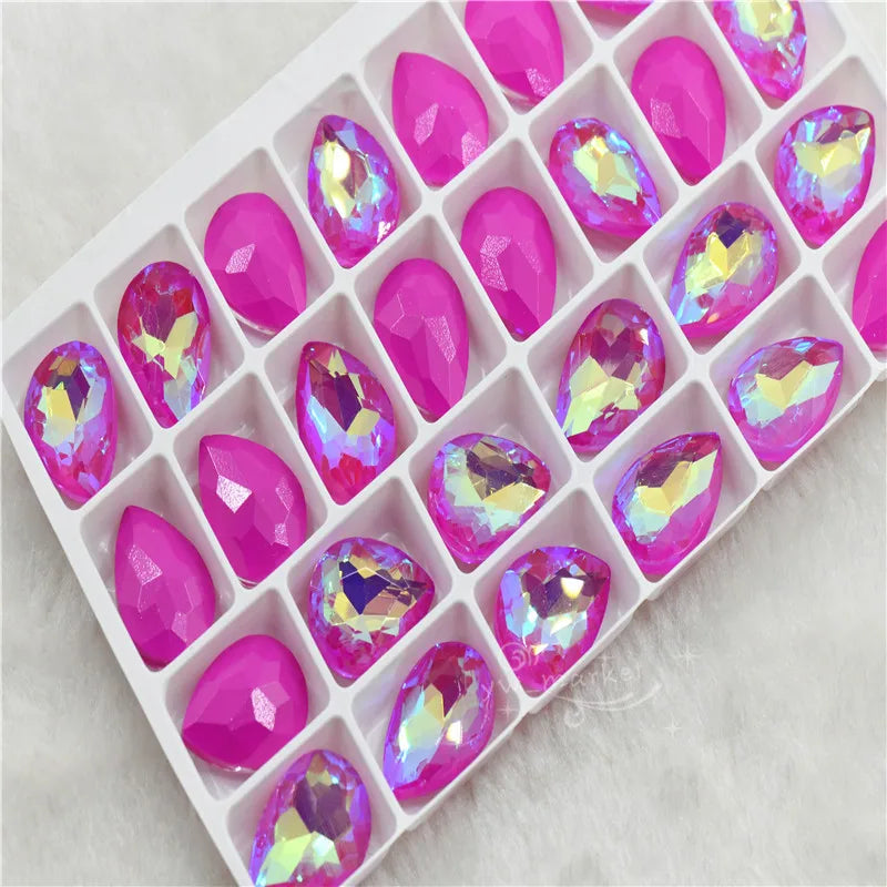 Fuchsia Mocha AB Handcrafts stones and crystals glass pointback beads Needlework accessories