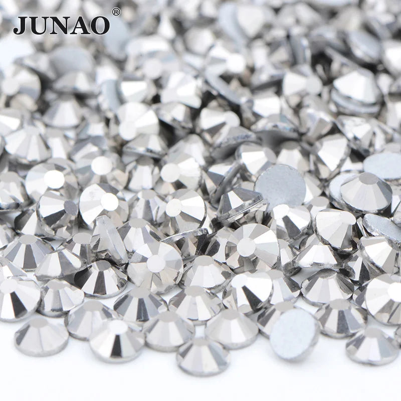 Bulk SS3 4 5 6 8 10 12 16 20 30 Dark Saim Glass Crystal Rhinestones Flat Back Gems Non Hotfix Strass Diamond for Clothes