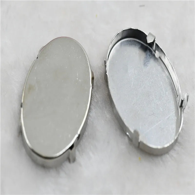 30x40mm big size Oval shape Glitter Glass fancy stones glue Rhinestone clothing