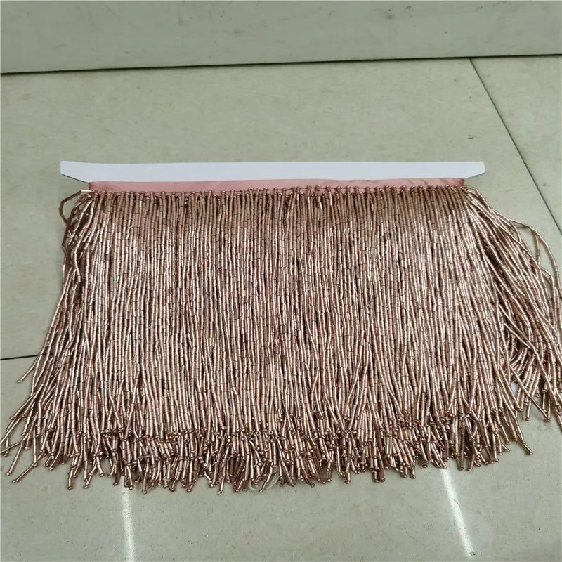 5 Yards 15cm Beaded Tassel Fringe Handmade Trimming for Costumes Dresses Crafts Sew on Decorative Edge