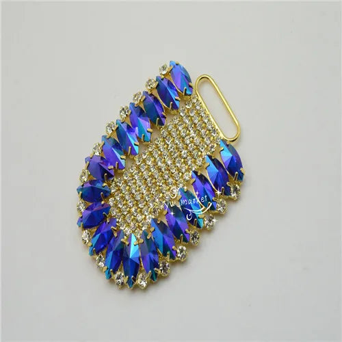 1 pcs Costume Dress Applique Color Rhinestone Sewing On (K9028)