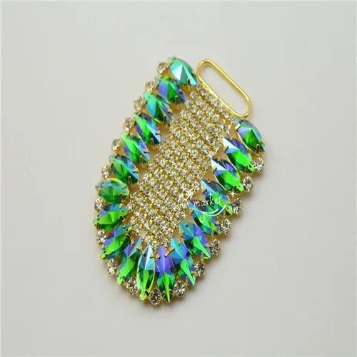 1 pcs Costume Dress Applique Color Rhinestone Sewing On (K9028)