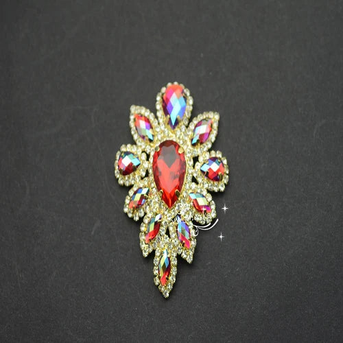 Rhinestones Applique Gold base clothing  Dress sew on  Party Wedding Decoration