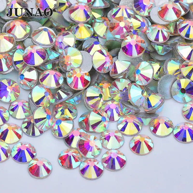 Bulk SS3 4 5 6 8 10 12 16 20 30 Dark Saim Glass Crystal Rhinestones Flat Back Gems Non Hotfix Strass Diamond for Clothes