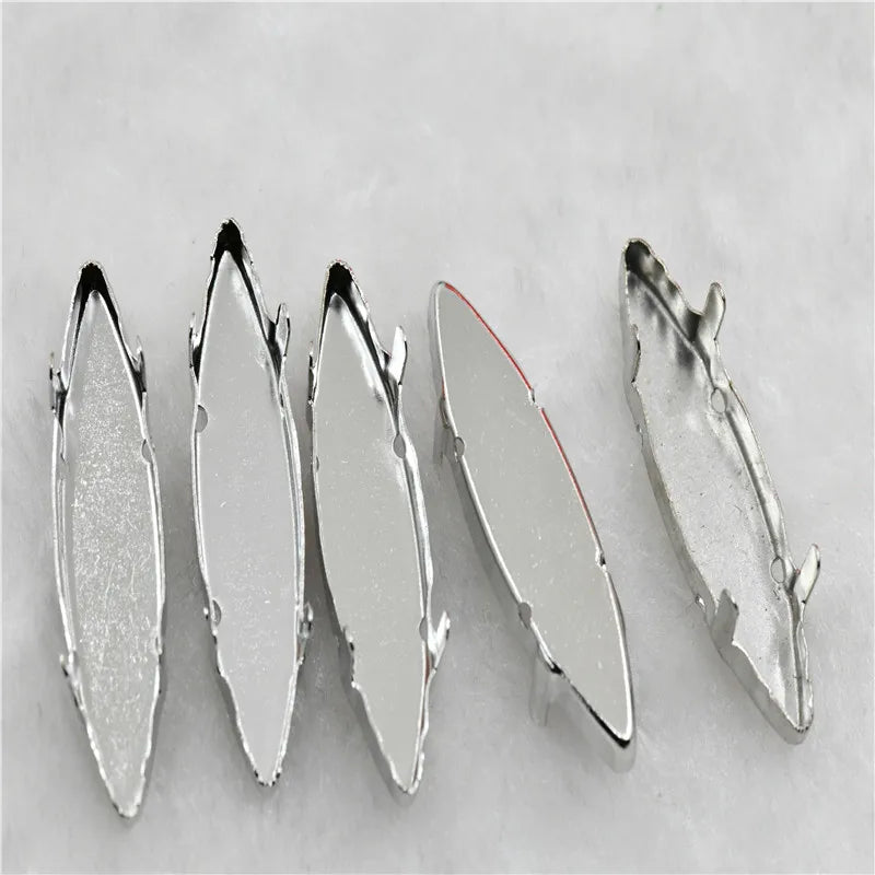 18x25 Strong  Empty  Rhinestone Claw Setting  for Jewellery Soldering Silver Teardrop oval navett round