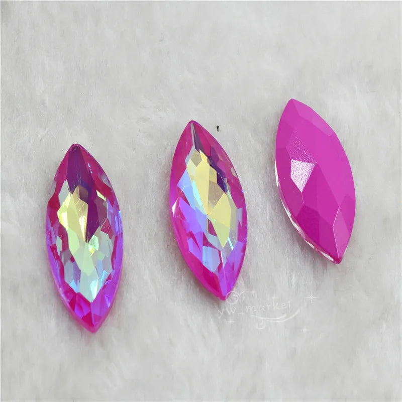 Fuchsia Mocha AB Handcrafts stones and crystals glass pointback beads Needlework accessories