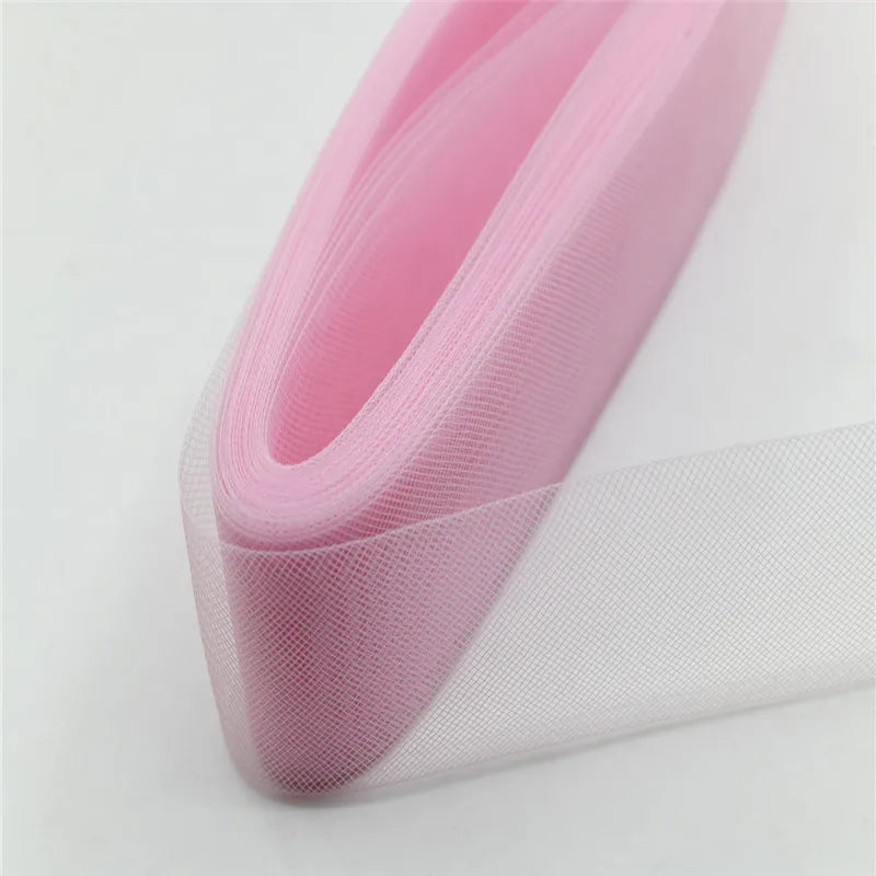 5cm 7.5cm plyester Mesh Ribbon Hard Stiff Flat Plain Crinolines Horsehair Fabric Multiple Widths  Hat And Skirt Making