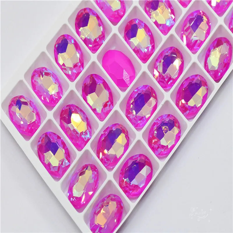 Fuchsia Mocha AB Handcrafts stones and crystals glass pointback beads Needlework accessories