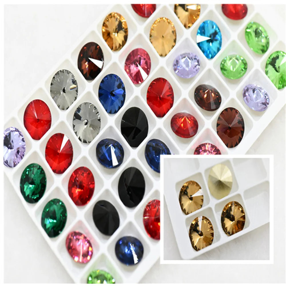 STRASS CRYSTAL k9 Rivoli crystal stones to make crafts  glitter glue for glass rhinestones Applique Jewelry Decoration