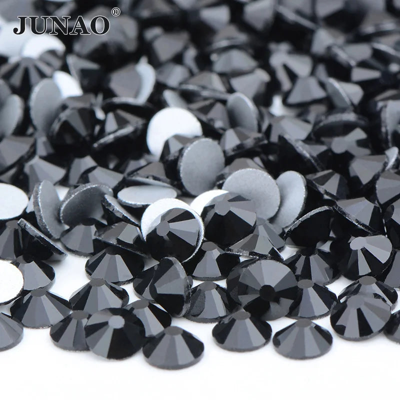 Bulk SS3 4 5 6 8 10 12 16 20 30 Dark Saim Glass Crystal Rhinestones Flat Back Gems Non Hotfix Strass Diamond for Clothes