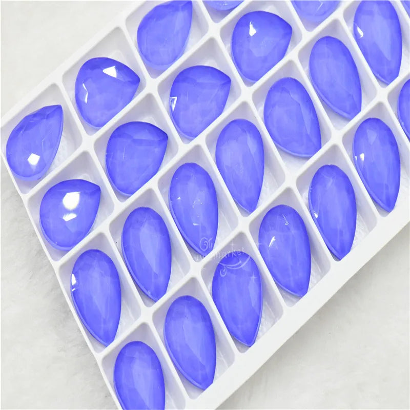 New Violet  mocha stones and crystals glass pointback beads Needlework accessories Round teardrop Rhinestone Multi Colors