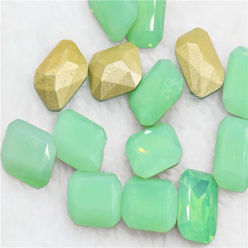 k9 Green Opal decorative crystals beads Rivoli teardrop oval Diy crafts jewels accessories