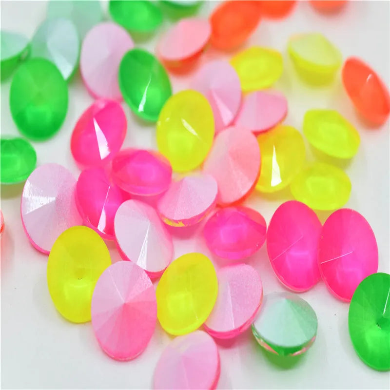 rhinestones rivoli neon crystal glass  stones  Jewelry making round gems 10mm wholesale cloth decor