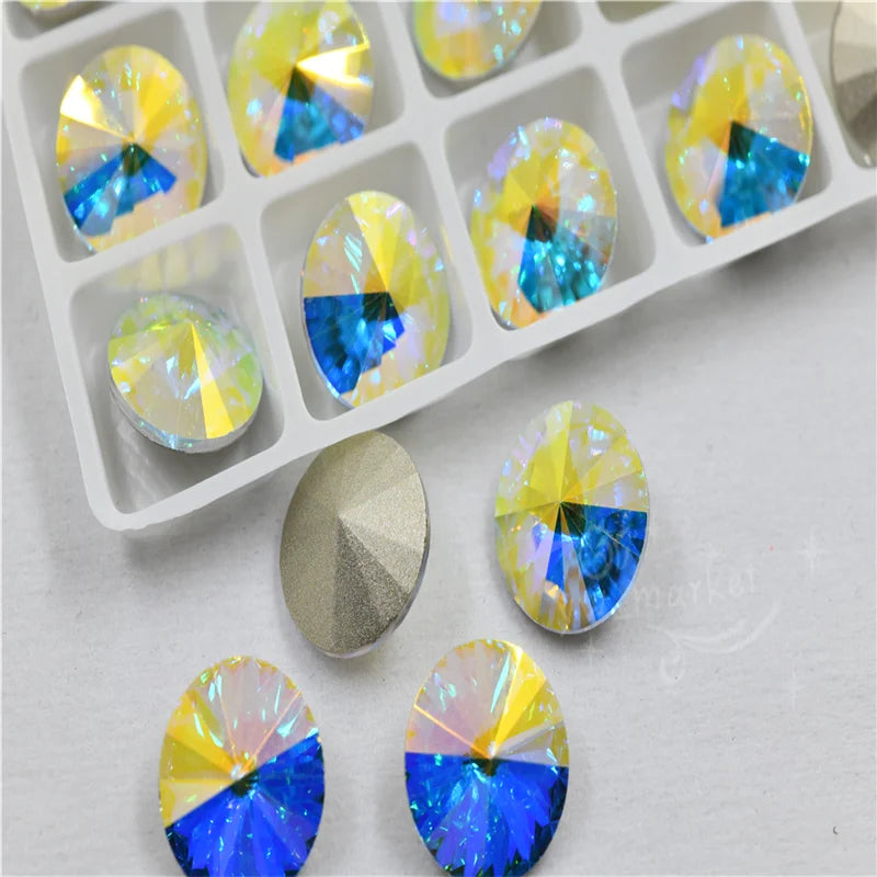 STRASS CRYSTAL k9 Rivoli crystal stones to make crafts  glitter glue for glass rhinestones Applique Jewelry Decoration