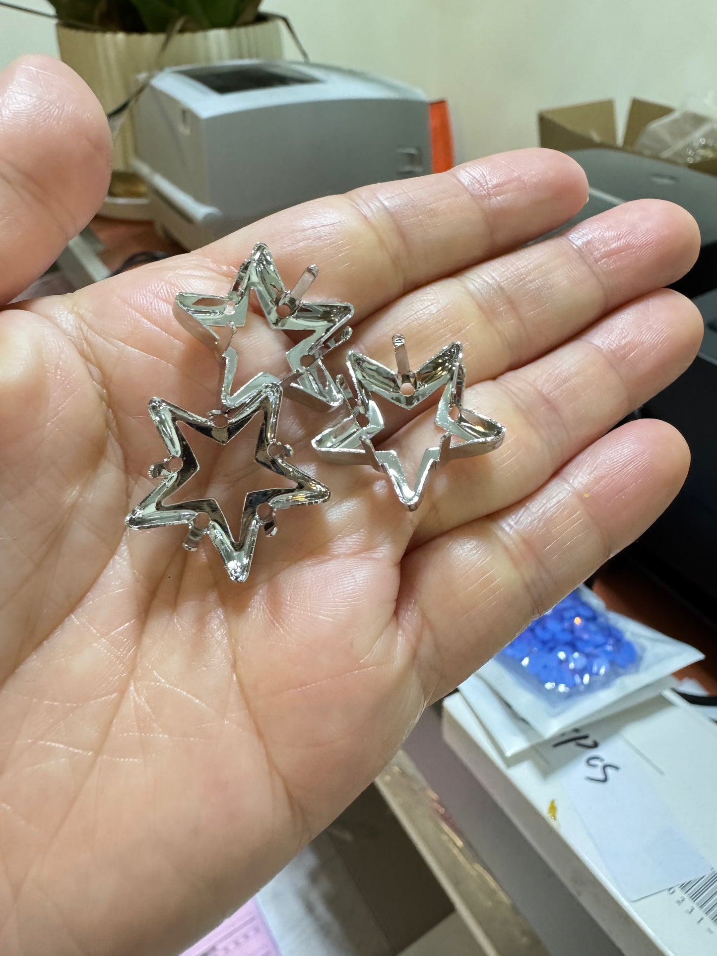 K9 Glass Crystal  Rhinrstones 22MM Big  Star  point back glass stones jewels beads for crafts clothes Decoration