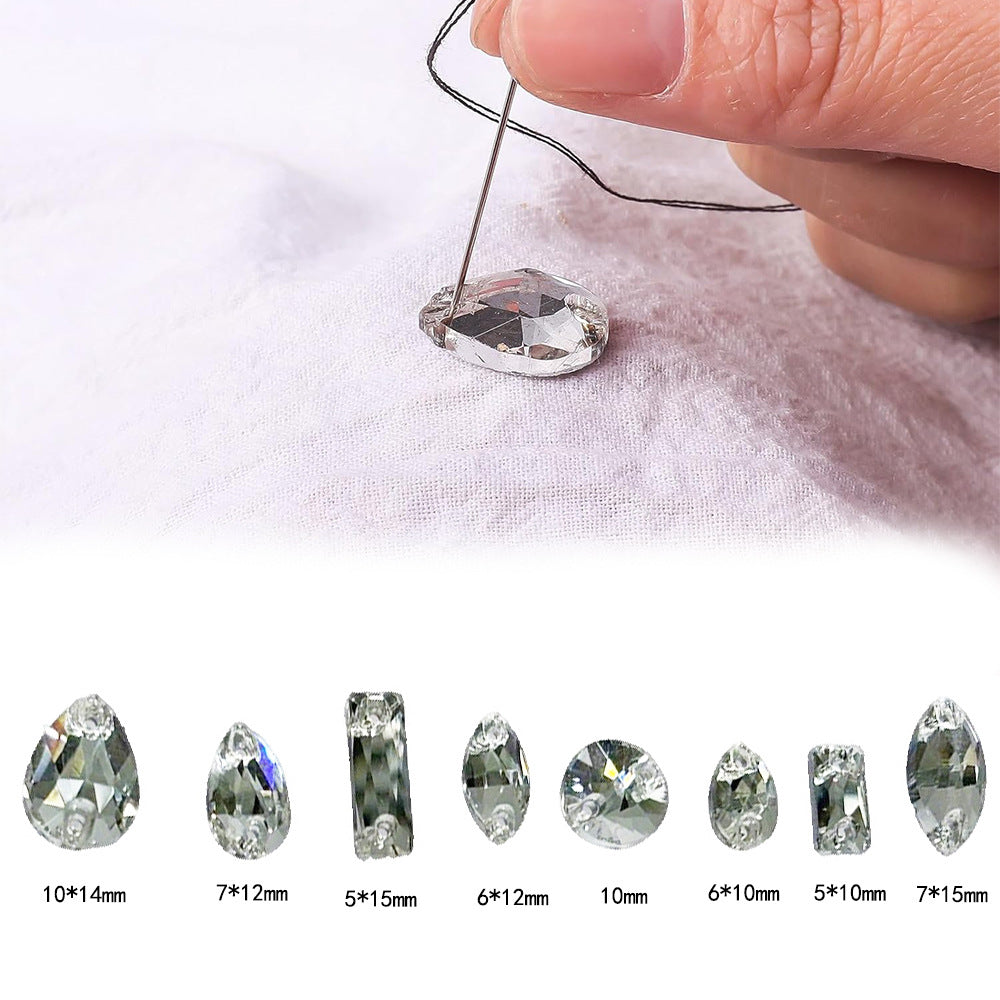 mixed shape size flatback sew crystal stones  glass rhinestones crafts on dress clothes