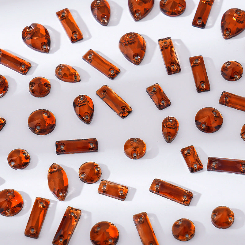 mixed shape size flatback sew crystal stones  glass rhinestones crafts on dress clothes