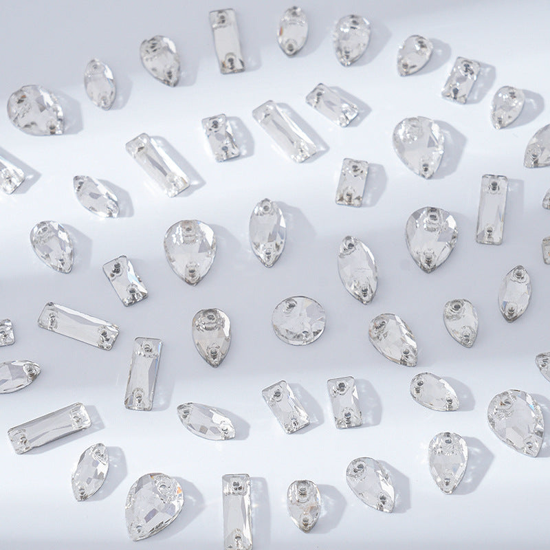 mixed shape size flatback sew crystal stones  glass rhinestones crafts on dress clothes