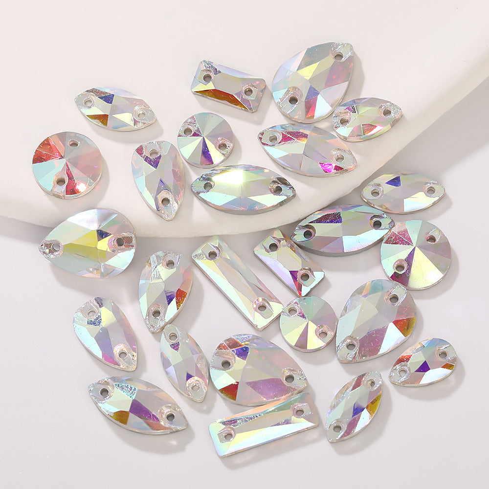 mixed shape size flatback sew crystal stones  glass rhinestones crafts on dress clothes