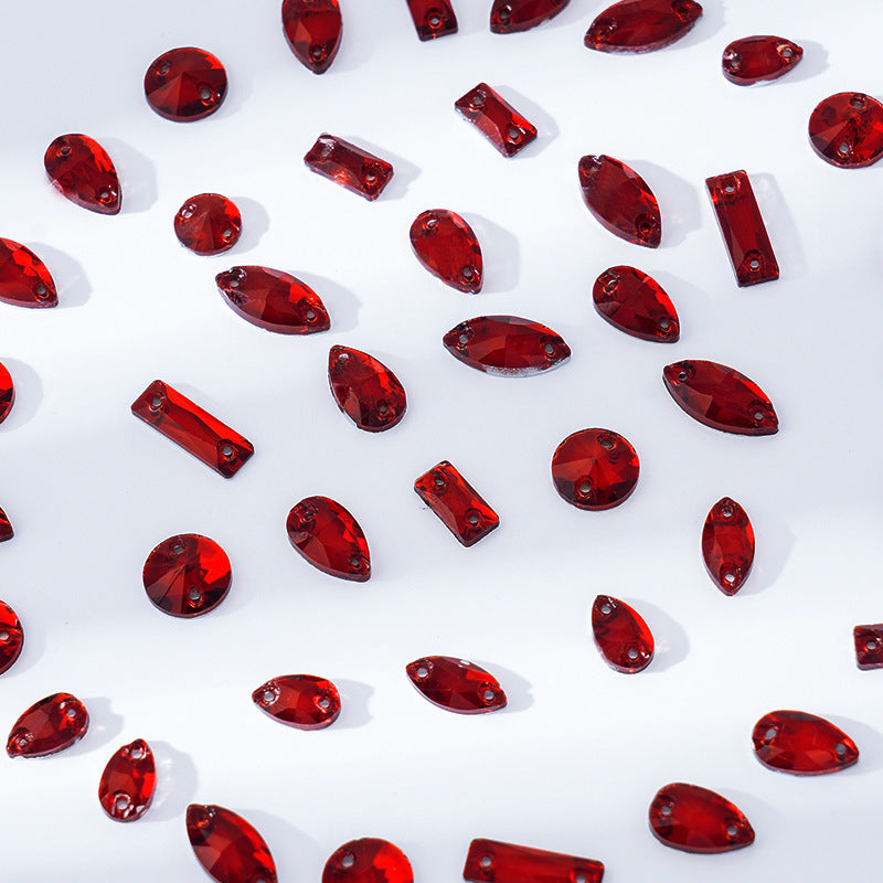 mixed shape size flatback sew crystal stones  glass rhinestones crafts on dress clothes