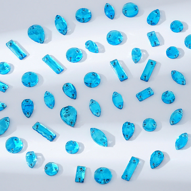 mixed shape size flatback sew crystal stones  glass rhinestones crafts on dress clothes