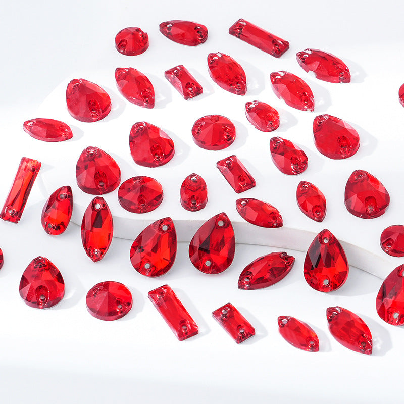 mixed shape size flatback sew crystal stones  glass rhinestones crafts on dress clothes