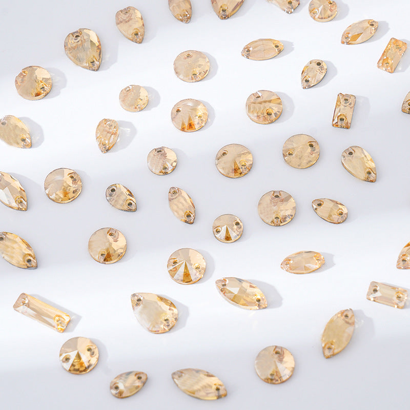 mixed shape size flatback sew crystal stones  glass rhinestones crafts on dress clothes