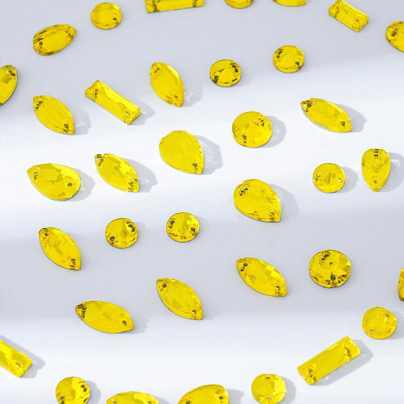 mixed shape size flatback sew crystal stones  glass rhinestones crafts on dress clothes