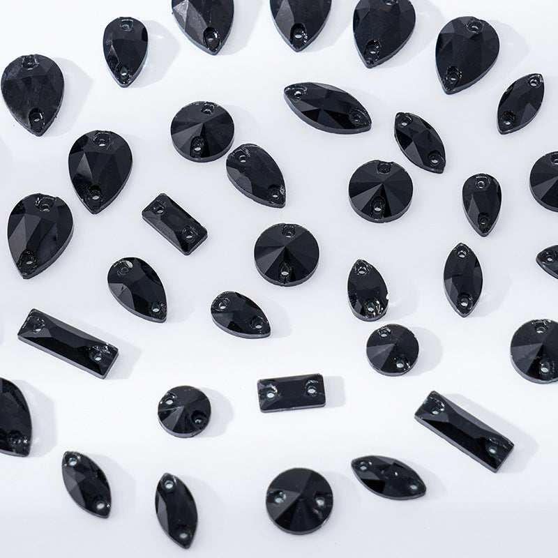 mixed shape size flatback sew crystal stones  glass rhinestones crafts on dress clothes