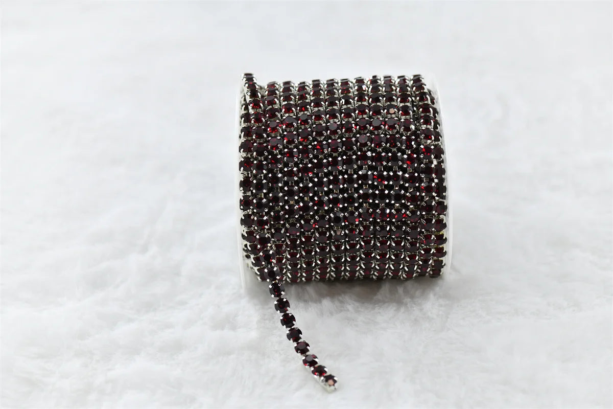 ss20 5mm chains  for needlework Crystal Rhinestone Chain Silver Trim Costume Bridal Sewing 10 yards garment crafts