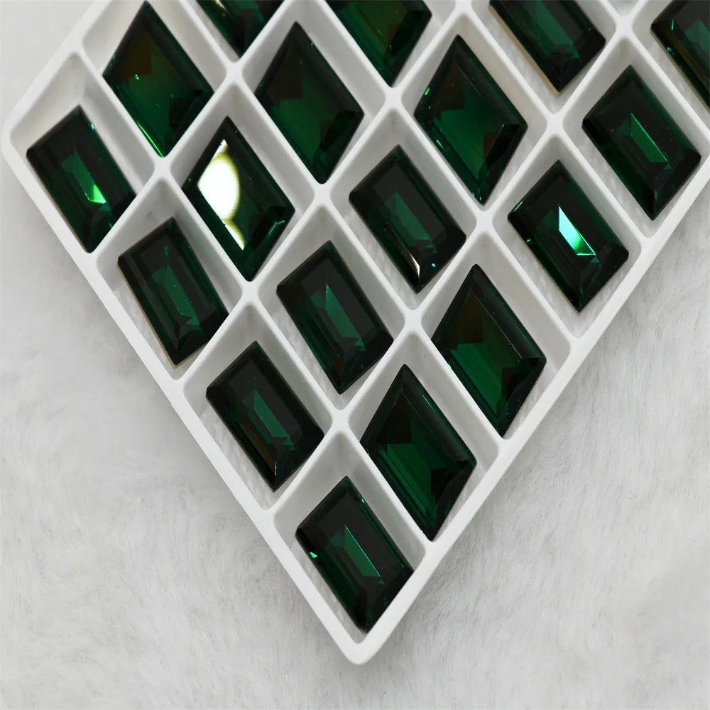 Wholesale k9 Rectangle Rhinestones Glass Strass crafts super Glitter For Clothes DIY Sewing Beads For Jewelry 10X14MM