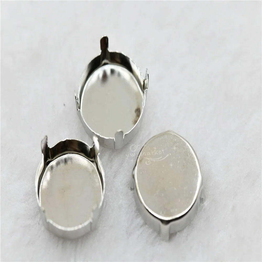 NO Holes Strong Claw Setting  for Jewels Soldering  Teardrop oval navett round