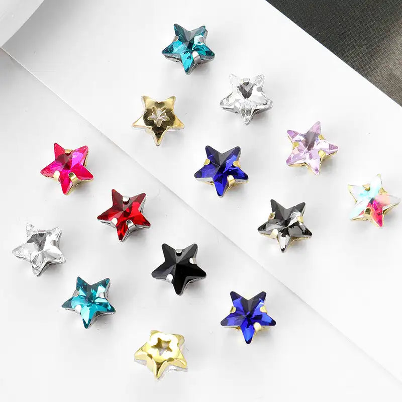 10mm star bulk Rhinestones rivoli Glass Crystal pointback strass Stone  Jewelry