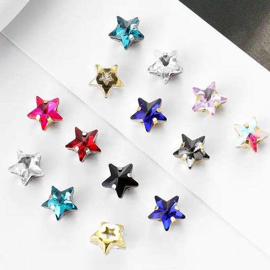 10mm star bulk Rhinestones rivoli Glass Crystal pointback strass Stone  Jewelry