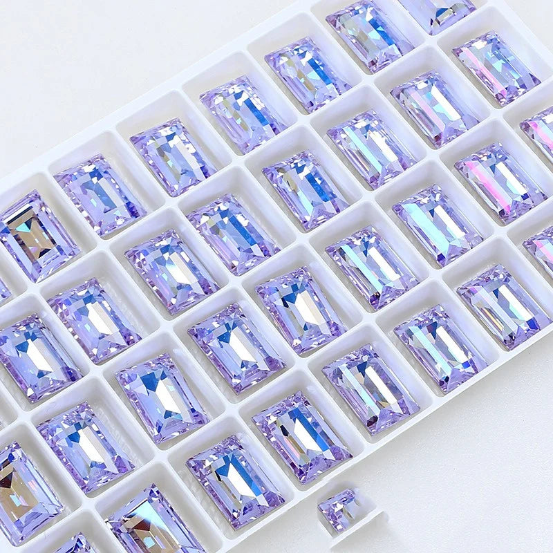 Wholesale k9 Rectangle Rhinestones Glass Strass crafts super Glitter For Clothes DIY Sewing Beads For Jewelry 10X14MM