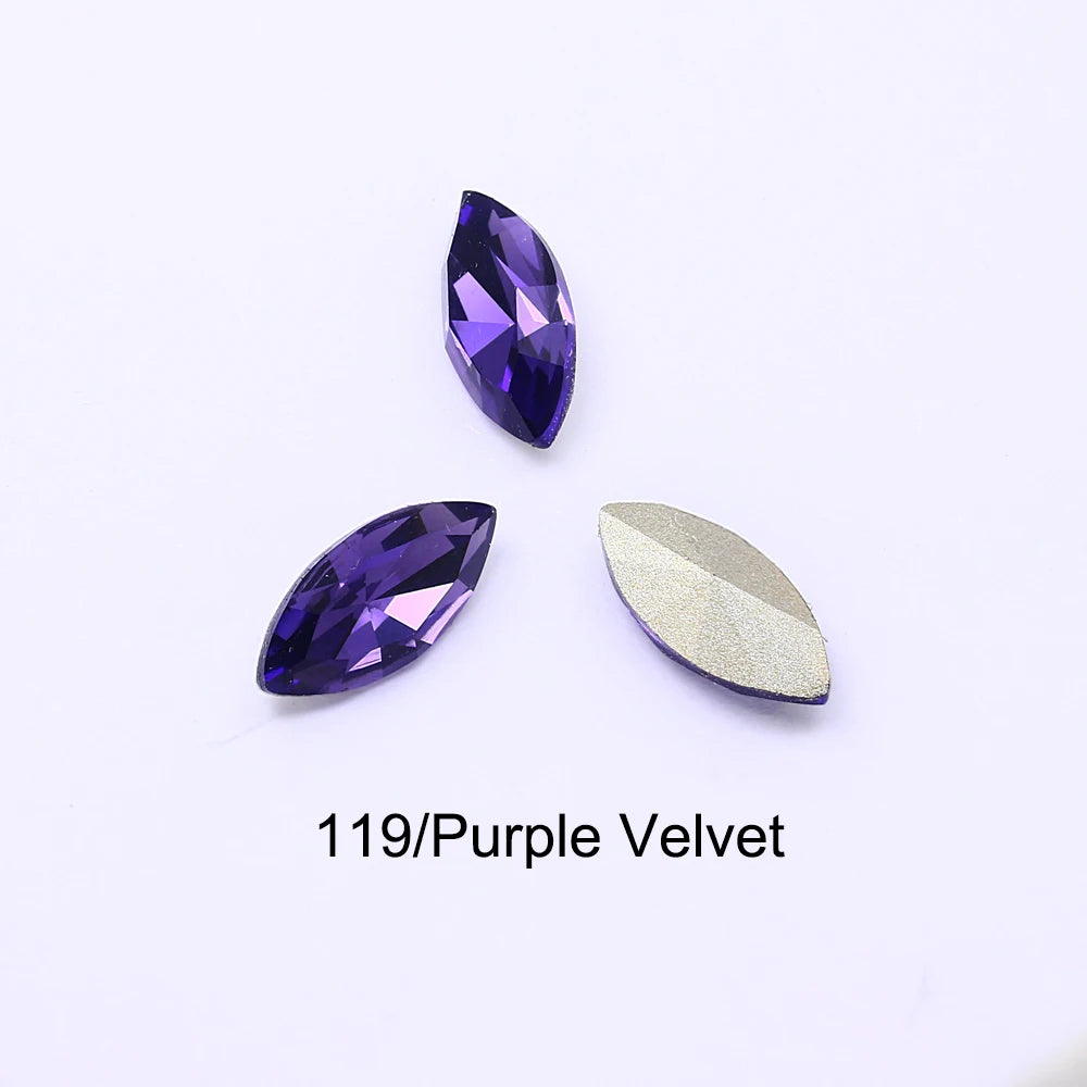 20pcs Navette Crystal Pointed Back Rhinestones All Size K9 Glass 3D Fancy Stones Nailart Diamond For Jewelry DIY 3017