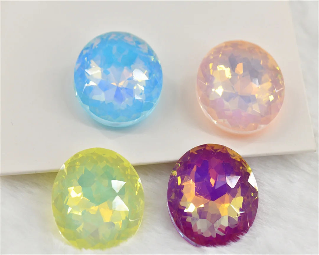 high quality 35mm Big rhinestones jelly Crystal  Round Glass stones  Jewels Making large beads for  wedding Decoration