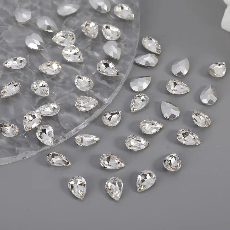 Wholesale Crystal clear Rhinestones DIY Beads Glass Pointback Stones for Jewelry Making And Home Decoration all size