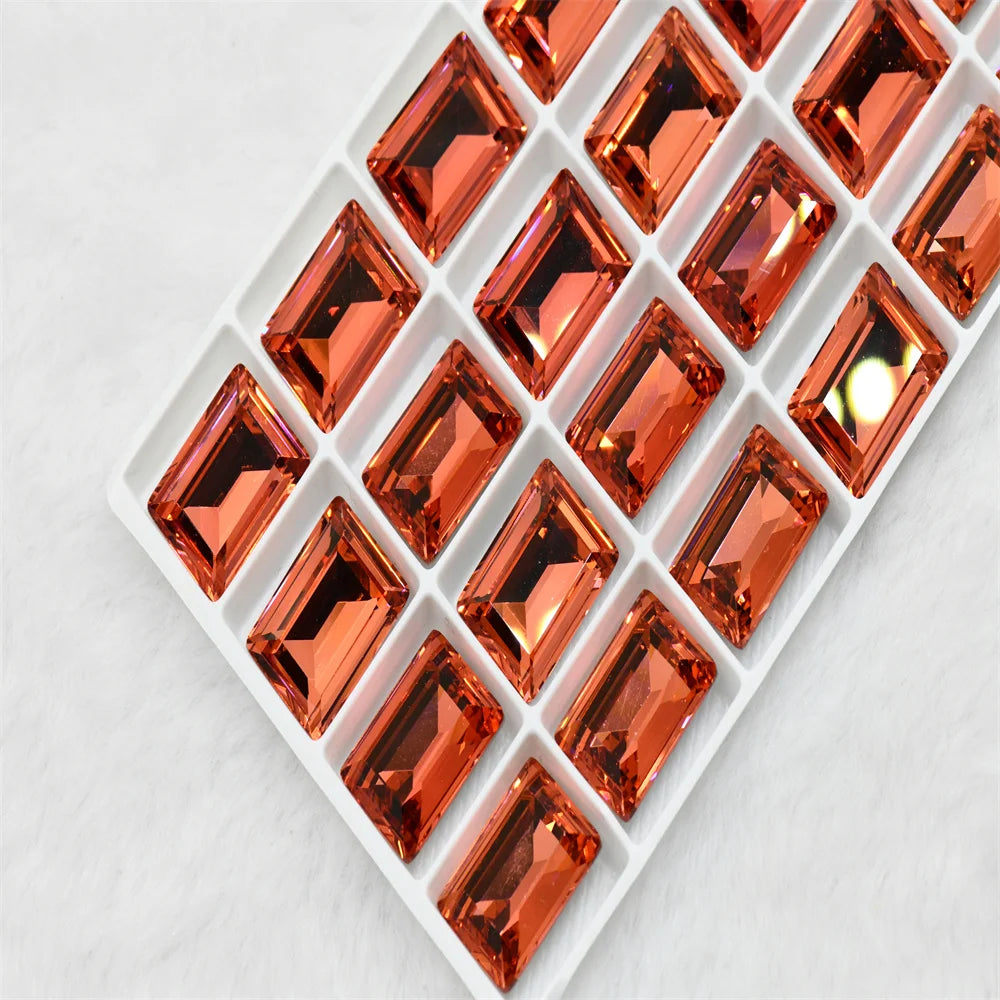 k9 Rectangle Rhinestones 10*14 violet bluecrafts super Glitter For Clothes DIY Sewing Beads For Jewelry 13X18MM 10X14MM