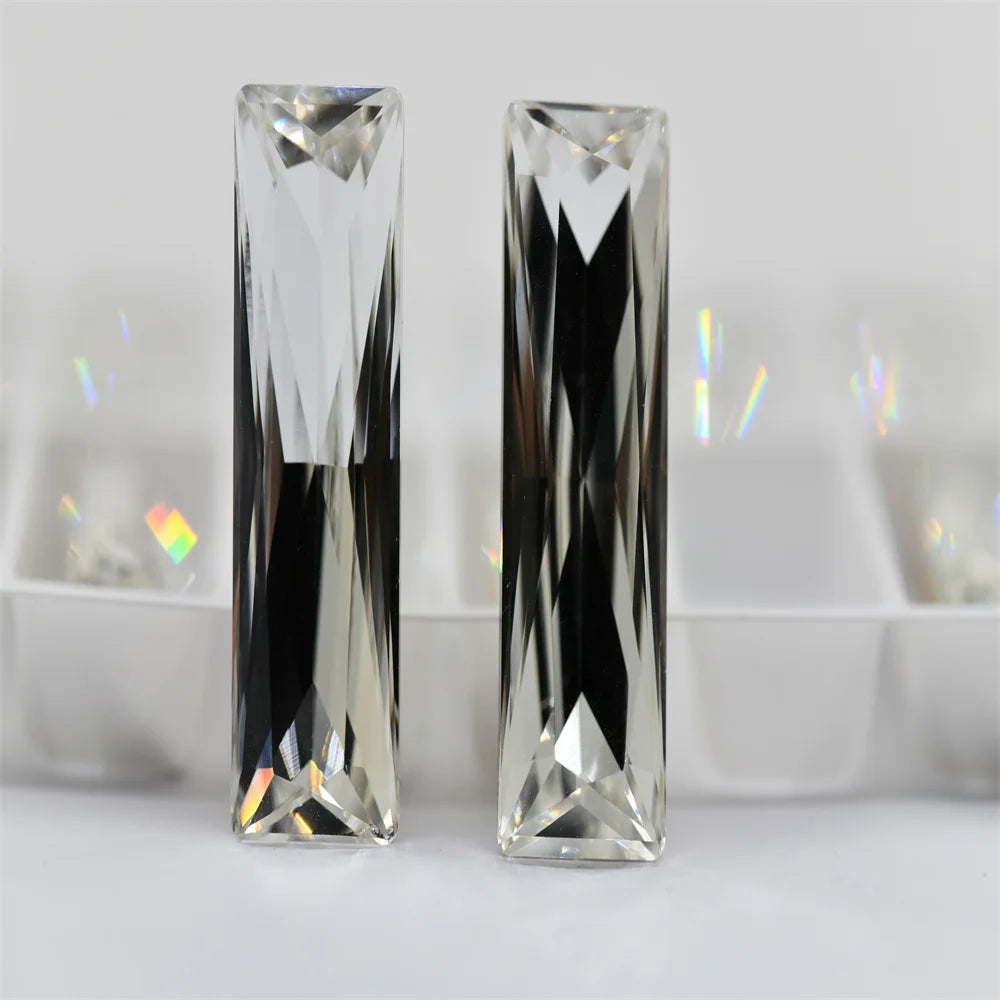 18pcs K9 Rectangle 10x30mm  Jewelry Accessories Pointback Glass crystal Stones Jewelry making
