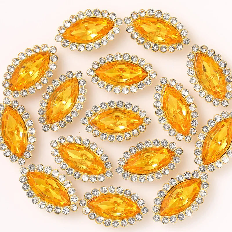 navette Acrylic Horse Eye Sewing Rhinestones Buttons Shiny CrystalS Glass Beads Stones Fabric Crafts