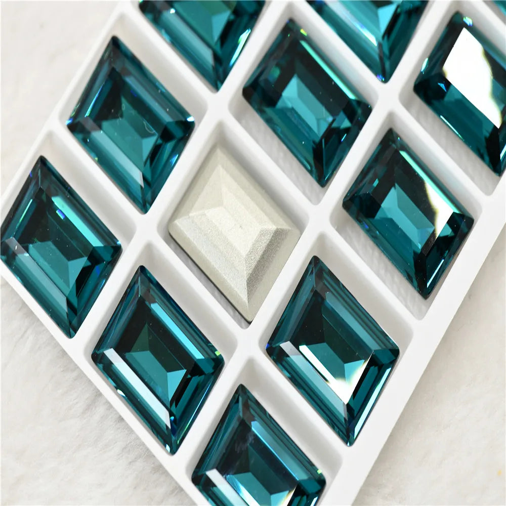 k9 Rectangle Rhinestones 10*14 violet bluecrafts super Glitter For Clothes DIY Sewing Beads For Jewelry 13X18MM 10X14MM